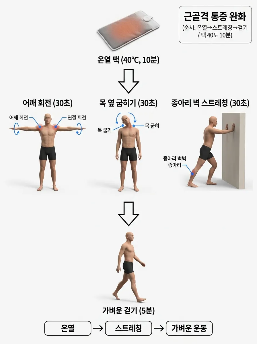 근골격 통증 완화 — 스트레칭 3종